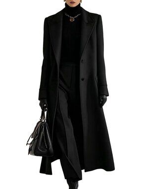 Elegant Long Wool Winter Coat for Women | Stylish Trench Outerwear